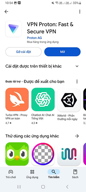 Anh em nhấn “Mở” phần mềm VPN