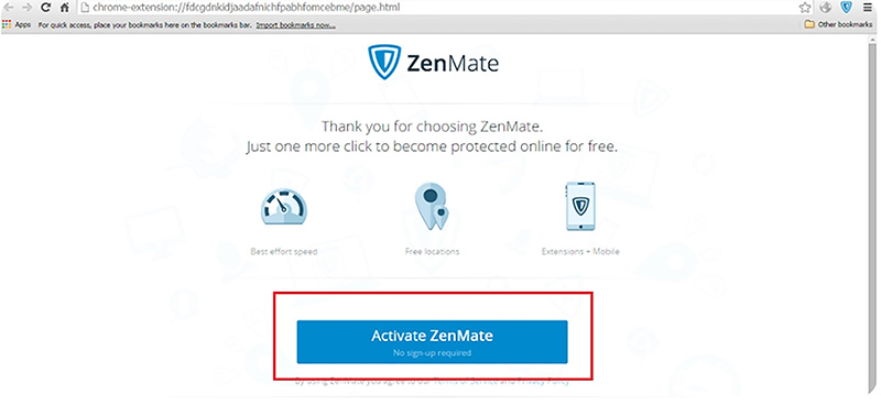 Anh em nhấn vào Activate ZenMate