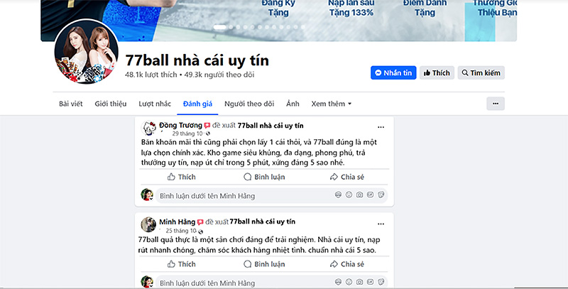 Đánh giá của người chơi Đông Trương và Minh Hằng về nhà cái 77ball