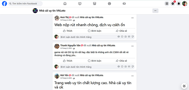 Đánh giá của người chơi Hòa Thị, Thanh Nguyễn Văn và Hải Yến về nhà cái Vnloto