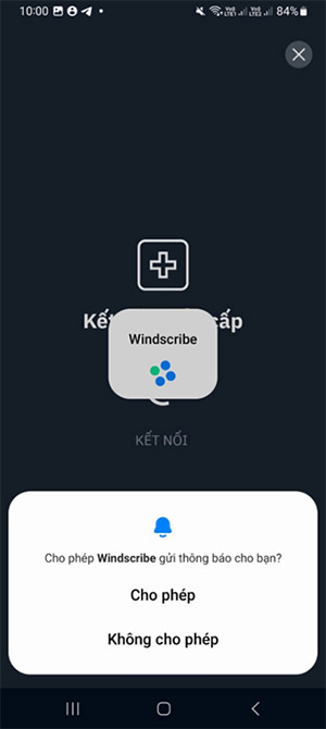 Nhấn cho phép thông báo