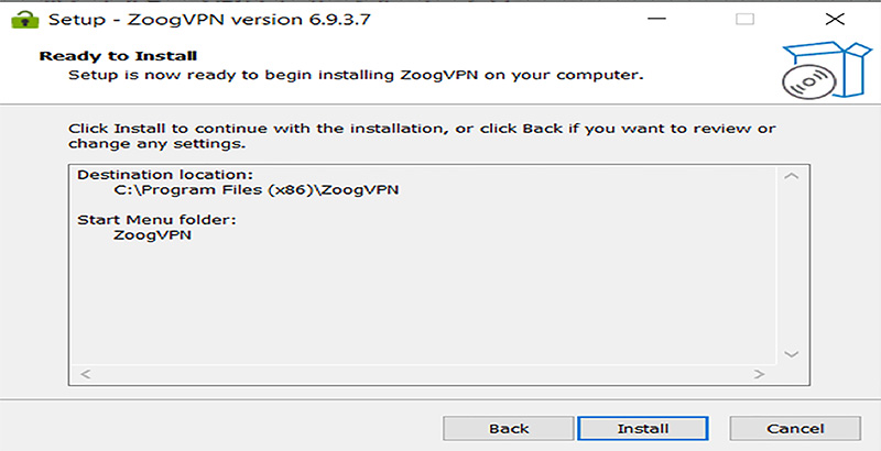 Nhấn chọn Install file ZoogVPN