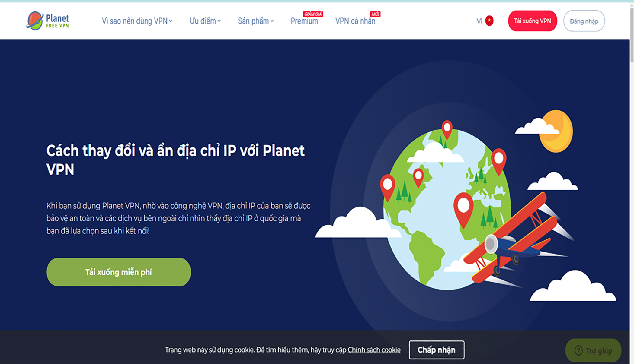 Nhấn tải xuống miễn phí Planet VPN