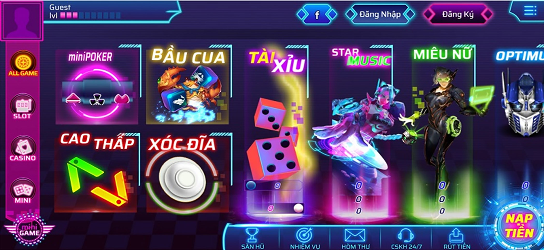 Truy cập cổng game Sky Club thành công